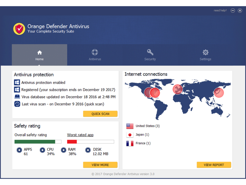 Orange Defender Antivirus screenshot Orange Defender Antivirus screenshot